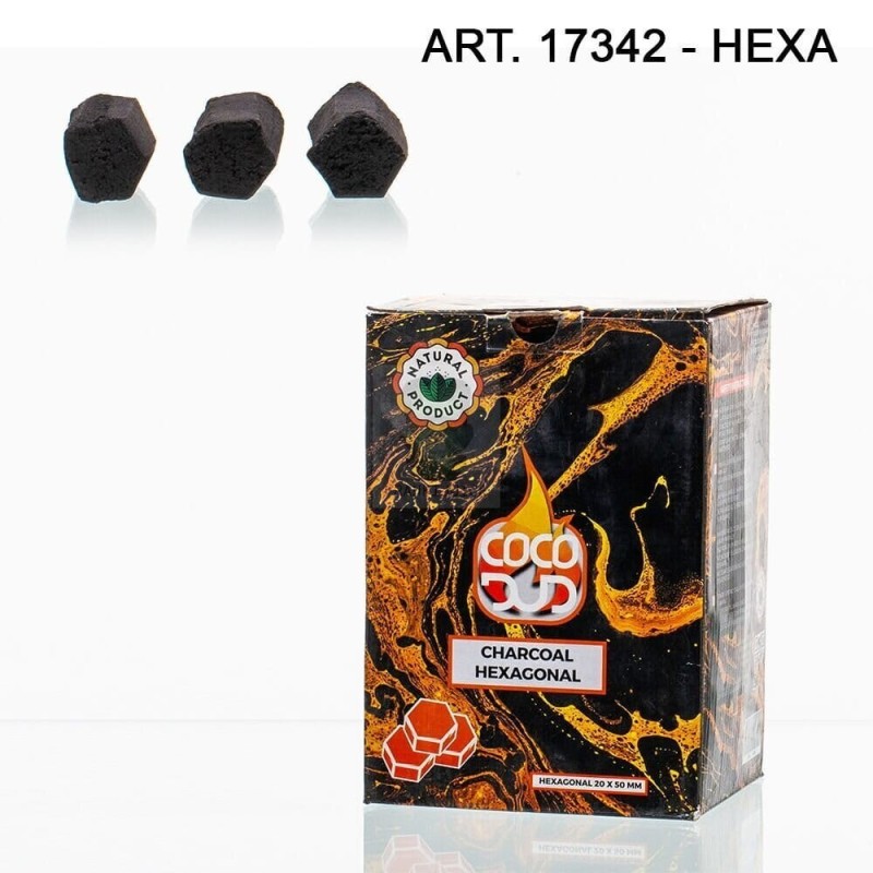 Węgiel kokosowy Hexagon 1 KG / 72 sztuki - Dud 