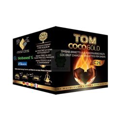 Coconut charcoal Gold 26mm 64 cubes 1kg - Tom Coco