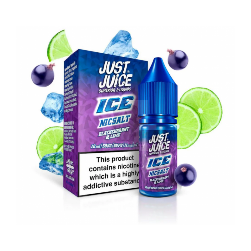 Blackcurrant Lime Ice 20mg 10ml - Just Juice Salt