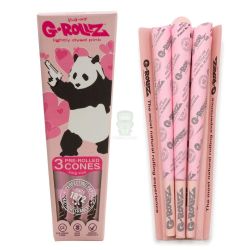 Bibułki skręcone Banksy Panda KS Pink 3szt - G-Rollz