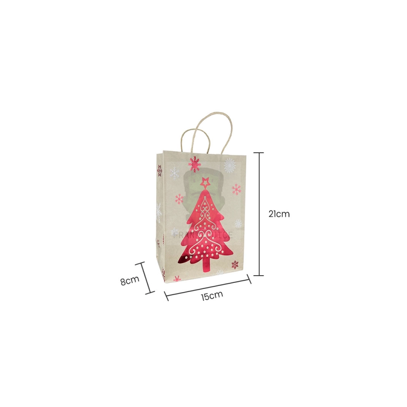 Kraft Christmas Tree Bag 15x8x21cm