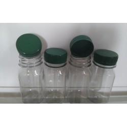 PET bottle 100ml square smooth with a stopper