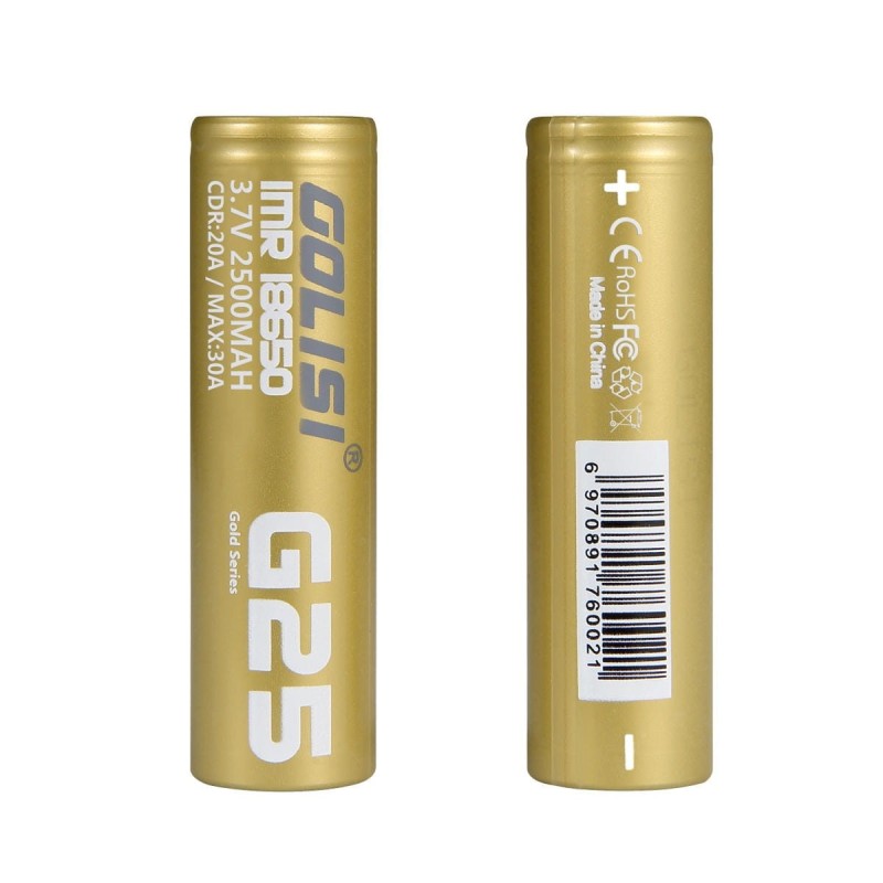 Batteries 18650 G25 2500mAh 20A 2pcs - Golisi 