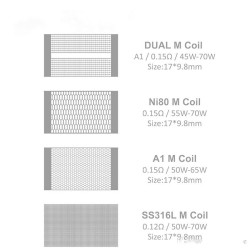 Coils Dual M RDA 0.15Ω Mesh V2 RDA 10 szt  - Vandy Vape
